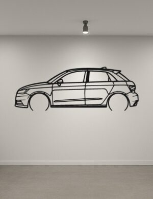 Audi A1 8x Metal Car Silhouette