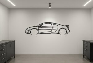 Audi R8 42 Metal Car Silhouette
