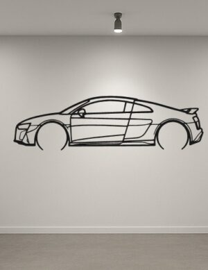 Audi R8 42 Metal Car Silhouette