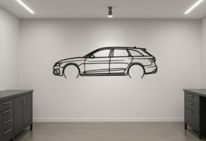 Audi RS4 Avant B9 Metal Car Silhouette
