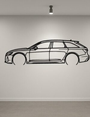 Audi RS6 Avant C8 Metal Car Silhouette