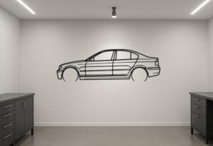 BMW 3 e46 Metal Car Silhouette