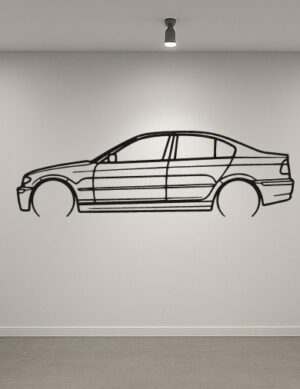 BMW 3 e46 Metal Car Silhouette