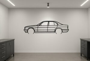 BMW 5 E34 Metal Car Silhouette