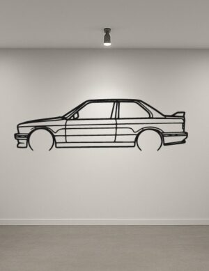 BMW M3 E30 Metal Car Silhouette