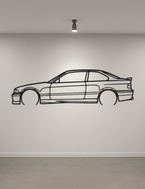 BMW M3 E36 Metal Car Silhouette