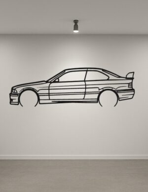 BMW M3 GTS E36 Metal Car Silhouette