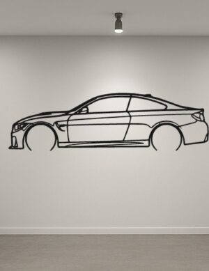 BMW M4 F32 Metal Car Silhouette