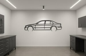 BMW M5 E39 Metal Car Silhouette