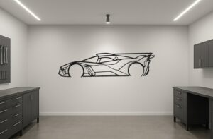Bugatti Bollide Metal Car Silhouette