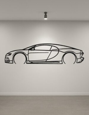 Bugatti Chiron Metal Car Silhouette