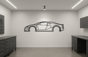 Bugatti Veyron Metal Car Silhouette