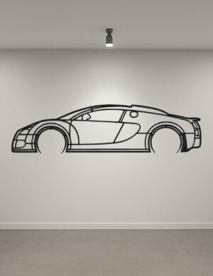 Bugatti Veyron Metal Car Silhouette