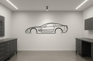 Chevrole Corvette C5 Metal Car Silhouette