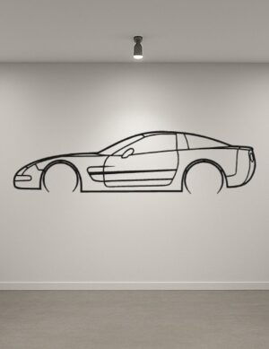 Chevrole Corvette C5 Metal Car Silhouette