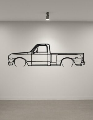 Chevrolet C10 Pickup Metal Car Silhouette
