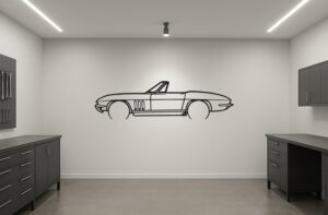 Chevrolet C3 Corvette Metal Car Silhouette