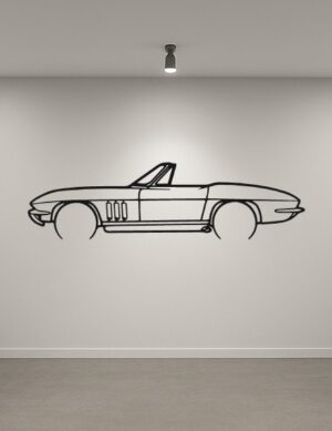 Chevrolet C3 Corvette Metal Car Silhouette