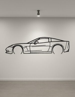 Chevrolet C6 Corvette Metal Car Silhouette