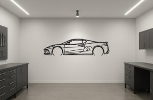 Chevrolet C8 Corvette Metal Car Silhouette