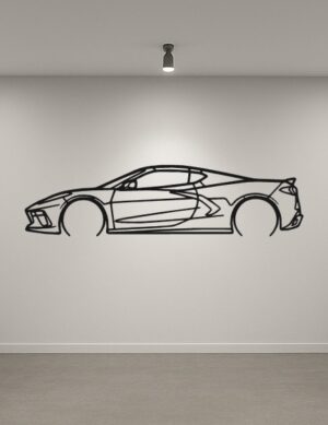 Chevrolet C8 Corvette Metal Car Silhouette