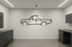 Datsun 1200 UTE Metal Car Silhouette