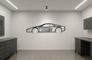 Ferrari 512 Testarossa Metal Car Silhouette