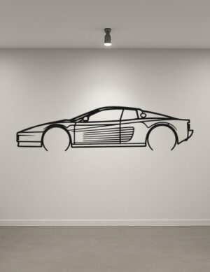 Ferrari 512 Testarossa Metal Car Silhouette