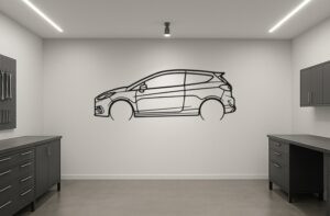 Ford 18 Fiesta ST Metal Car Silhouette