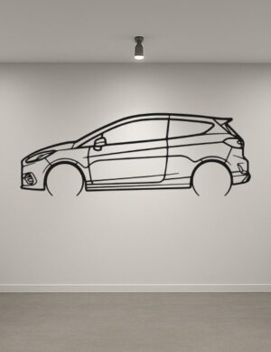 Ford 18 Fiesta ST Metal Car Silhouette