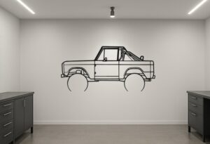 Ford 68 Bronco Metal Car Silhouette