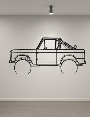 Ford 68 Bronco Metal Car Silhouette