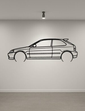 Honda 00 Civic Type R Metal Car Silhouette