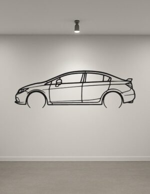 Honda 14 Civic Si Metal Car Silhouette