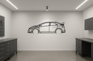 Honda 17 Civic Type R Metal Car Silhouette