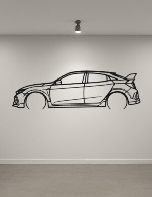 Honda 21 Civic Type R Metal Car Silhouette