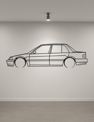 Honda 89 Civic Metal Car Silhouette