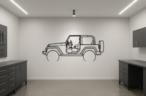 Jeep 08 Wrangler Rubicon Metal Car Silhouette