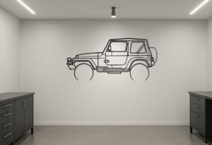 Jeep 82 Wrangler Metal Car Silhouette