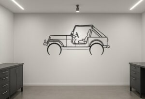 Jeep Wrangler CJ7 Metal Car Silhouette