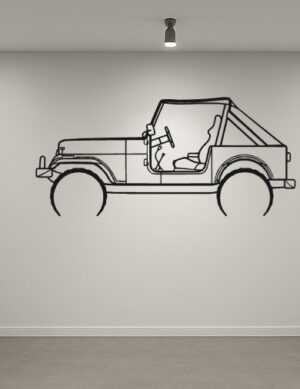 Jeep Wrangler CJ7 Metal Car Silhouette