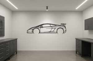 Lamborghini 12 Gallardo Metal Car Silhouette