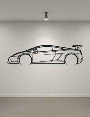 Lamborghini 12 Gallardo Metal Car Silhouette