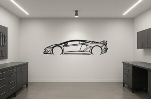 Lamborghini 22 Aventador SVJ Metal Car Silhouette