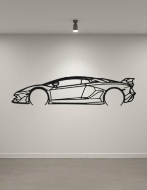 Lamborghini 22 Aventador SVJ Metal Car Silhouette