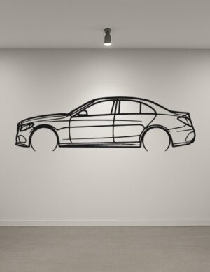 MB C43 Metal Car Silhouette