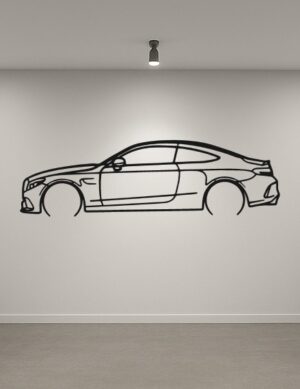 MB C63 AMG Metal Car Silhouette