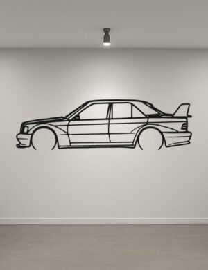 Mercedes-Benz 190E Metal Car Silhouette