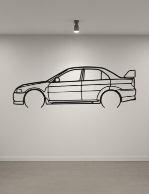 Mitsubishi Lancer Evolution 5 Metal Car Silhouette