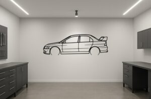 Mitsubishi Lancer Evolution 7 Metal Car Silhouette